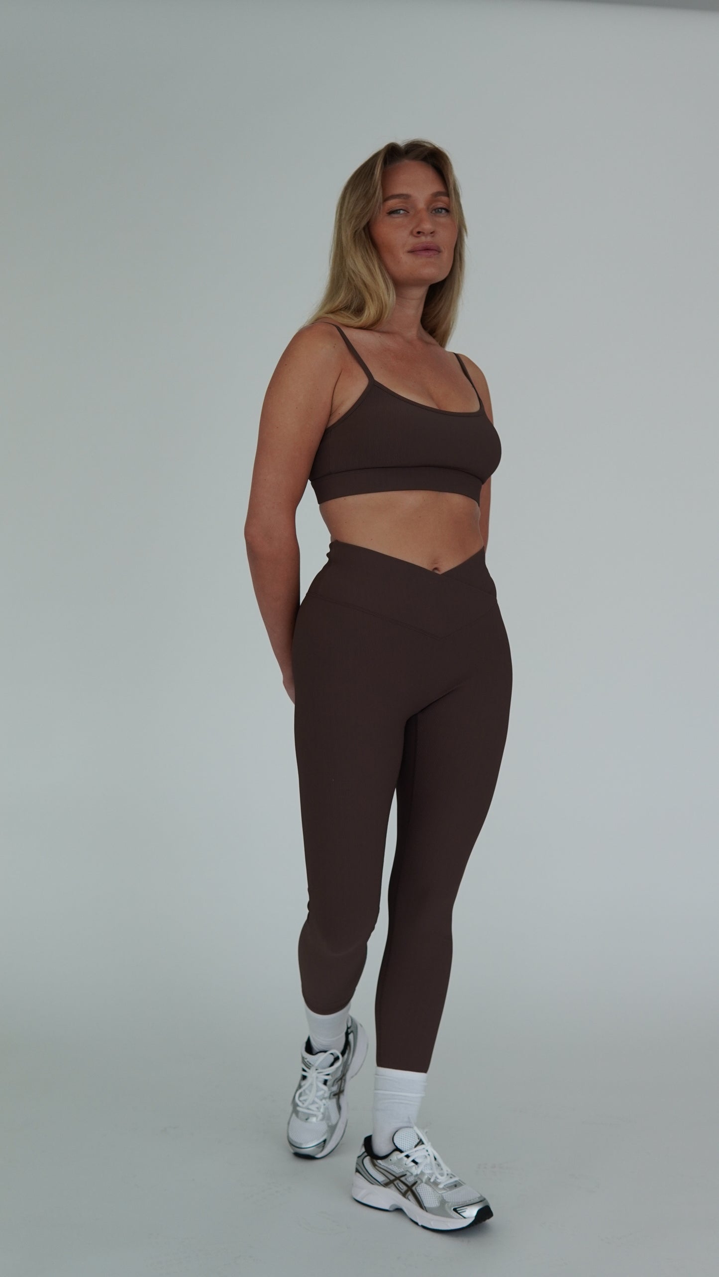 SCULPT V-WAIST FULL LENGTH LEGGINGS - CACAO