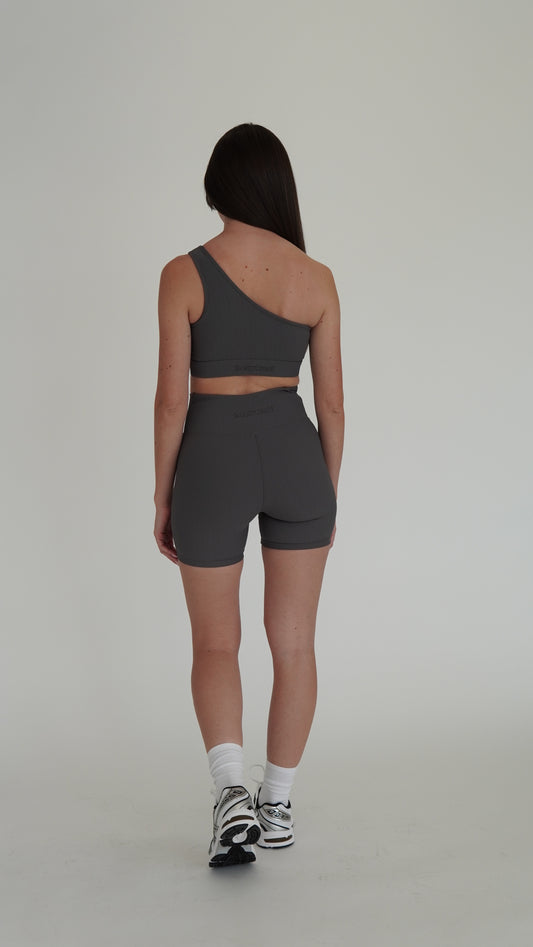 SCULPT V-WAIST BIKE SHORTS - SLATE